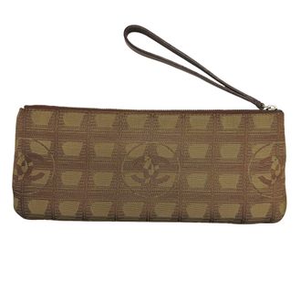 Chanel Khaki Nylon Clutch Bag Pouch (Pre-Owned)