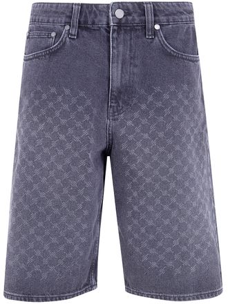 Daily Paper Clothing Laser Monogram Denim Shorts
