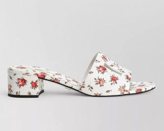 Dolce & Gabbana leather floral print mules