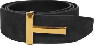 Tom Ford T-buckle leather belt - Zwart
