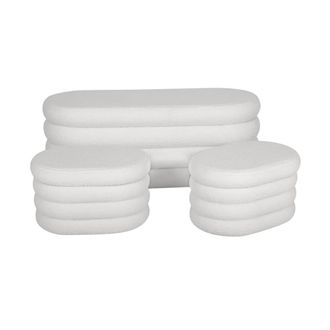 Sweeek Banco arc&oacute;n con 2 pufs rizados