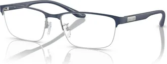 Emporio Armani 55mm Rectangle optical glasses in Blue at Nordstrom