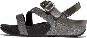 FitFlop Womens Skinny Ii Glitterdust Z-Strap Sandals In Pewter
