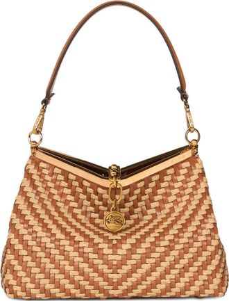 Etro Borsa a spalla Vela media in pelle intrecciata - Toni neutri