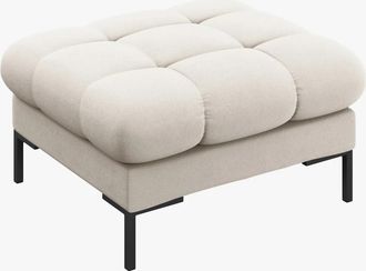 BLOOMINGLOFT Design Hocker Mamaia Strukturstoff - Beine Schwarz