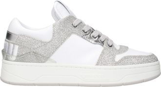 Jimmy Choo London White Leather Low Top Womens Sneakers