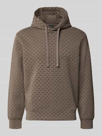 A|X Armani Exchange Regular Fit Hoodie aus Baumwoll-Mix in Beige, Gr&ouml;&szlig;e XXL