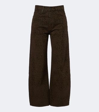 Frame Denim Bow leopard-print barrel-leg jeans