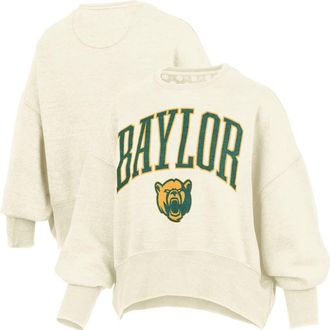 Pressbox Womens Pressbox Natural Baylor Bears Oversized Waist-Length Crewneck Sweatshirt at Nordstrom, Size X-Large
