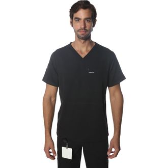 Members Only Manchester 3-Pocket Scrub Top in Black at Nordstrom, Size Xx-Large