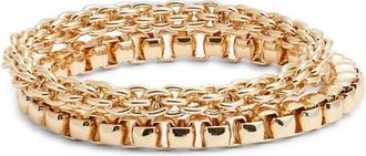 Nordstrom Set of 2 Mixed Chain Bracelets in Gold at Nordstrom