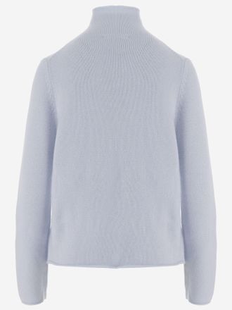 Allude Womens Cashmere Sweater Light Blue