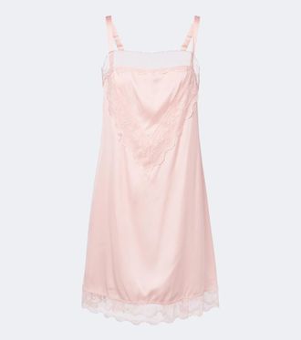 Simone Rocha Lace-trimmed satin slip dress