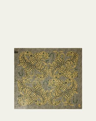 Saint Laurent Grand Carre Animal-Print Silk Scarf