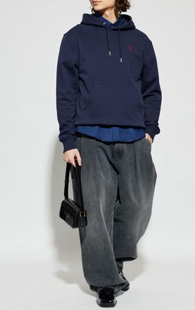 Ami Sweatshirt With Logo, Mens, Navy Blue