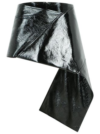 Courr&egrave;ges Courreves Vinyl schwarzer Baumwollmischungsminirock