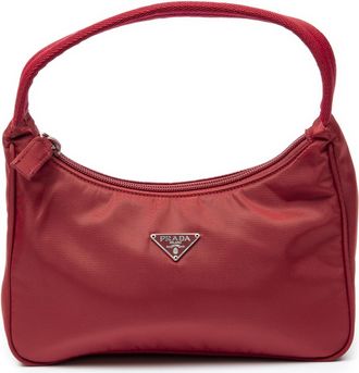 Prada Pre-owned Womens Vintage Mini Zip Hobo Shoulder Bag - Red - One Size