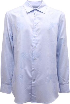 Etro Katoenen overhemd Made in Italy - Heren - Zakelijke Overhemden - Blauw - 2XL - Katoen - Overhemden