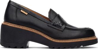 Pikolinos Zwarte Leren Damesschoenen Hakken - Dames - Pumps - Zwart - 38 EU - Leer - Schoenen