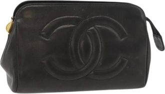 Chanel Pre-owned Clutches, female, Black, Size: ONE SIZE Pre-owned Pouch