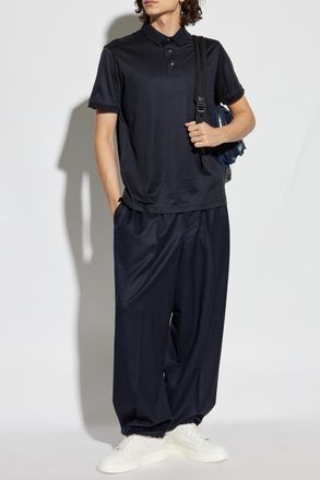 Emporio Armani Polo With Logo, Mens, Navy Blue