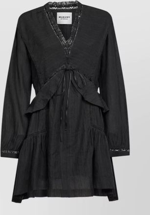 Isabel Marant ruffled lace-trim mini dress