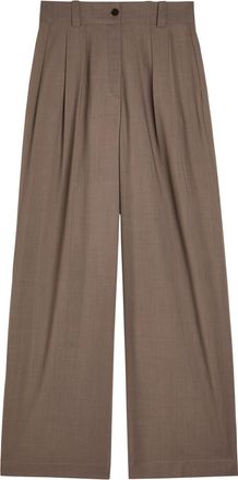 Joseph Forest Wide-leg Wool-blend Trousers - Brown Light - 42 (UK14 / L)