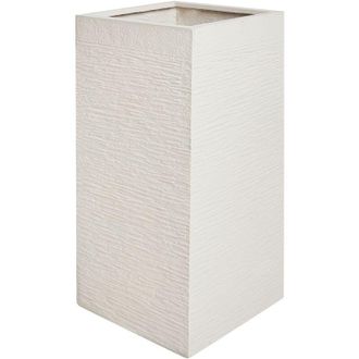 Beliani Beliani - Maceta Alta De Arcilla Para Jard&iacute;n 33 X 33 X 70 Cm Resistente A Los Rayos Uv Beige Claro Dion