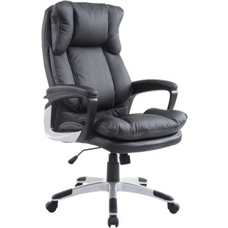 HOMCOM Homcom - Silla De Despacho Silla Ejecutiva De Escritorio Con Ruedas Y Reposabrazos Altura Ajustable Pu Para Oficina Estudio 66x71x110-120,5 Cm