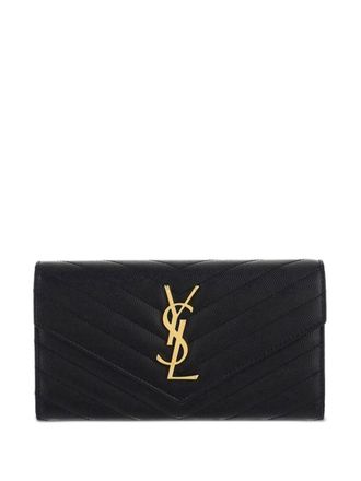 Saint Laurent large Cassandre matelassé flap wallet - Black