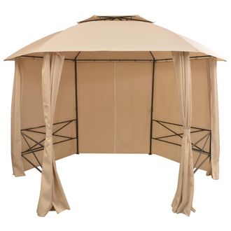 vidaXL Carpa De Jard&iacute;n Con Cortinas Hexagonal 360x265 Cm Vidaxl