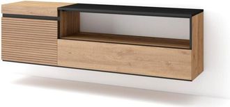 Skraut Home Skraut Home - Mueble Tv, Televisi&oacute;n, Muebles De Sal&oacute;n, Almacenaje, 150x45x35cm, Para Tv Hasta 65, Colgado, Suspendido, Estilo Moderno, Roble