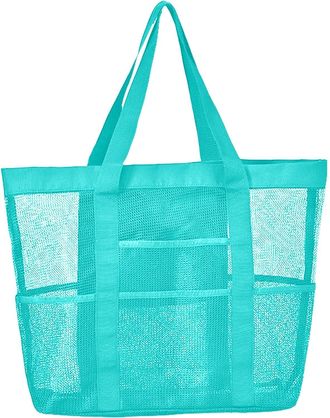 Generic Beach Bag Large Mesh Tote with Multiple Compartments Water-Resistant Material for Swimming Pool Travel and Shopping Ideal for Weekend Holiday Beach Da