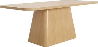 Oviala Mesa de comedor rectangular escandinava de 180 cm efecto madera clara