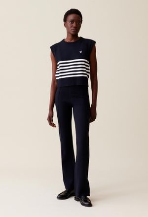 Claudie Pierlot Pantalon maille marine