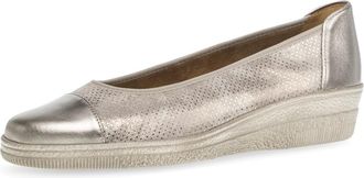 Gabor Petunia Wedge Heel Soft Leather Wedge Ballet Pumps 66.042 (Mutaro Gold, UK Footwear Size System, Adult, Women, Numeric, Medium, 6.5)