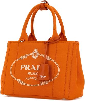 Prada Womens Orange Canvas Small Prada Jardini&atilde;&uml;re Handbag Papaya Borse A Mano Bag