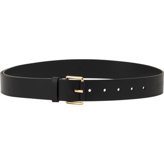 Lanvin Compagnon Large Leather Belt in Black at Nordstrom, Size 75