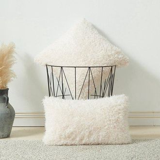 OEM Paquete De 2 Cojines Decorativos De Felpa Suaves Y Cuadrados Para Sala De Estar, Sof&aacute;, Dormitorio Y Coche, Tama&ntilde;o 45x45 Cm, Color Beige
