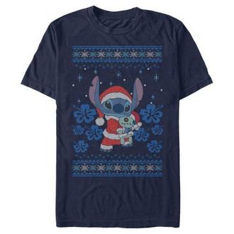 Lilo & Stitch Mens Lilo & Stitch Christmas with Scrump Graphic T-Shirt in Navy Blue at Nordstrom, Size Xxx-Large