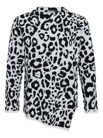 Comme Des Gar&ccedil;ons Gebreide trui met luipaardprint - Wit