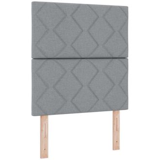 vidaXL Vidaxl - Cama Tipo Box Spring Con Colch&oacute;n Gris Claro 80 X 200 Cm Tela