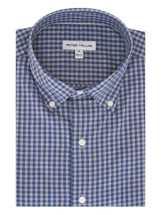 Peter Millar Overhemd met gingham ruit en knopen - Blauw