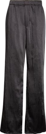 Courr&egrave;ges Crinkled Satin Wide Leg Pants in Black at Nordstrom, Size 38