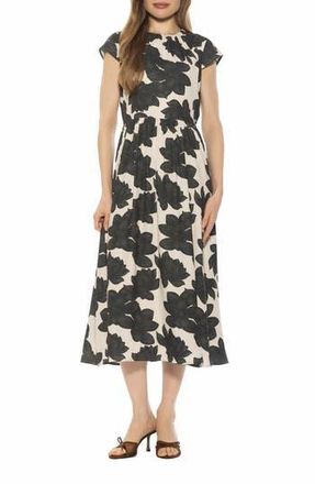 Alexia Admor Cassiane Fit & Flare Dress in Black White Floral at Nordstrom Rack, Size 12