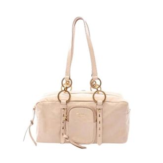 Prada Pre-owned Tangle Medium Shoulder Bag - Dames - Pre-owned - Beige - Maat: ONE Size Leer