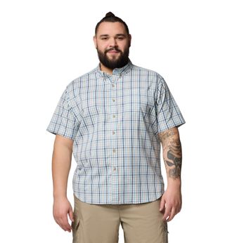 Columbia Mens Rapid Rivers II Short Sleeve Shirt, Ripple Blue Multi Gingham, XXL