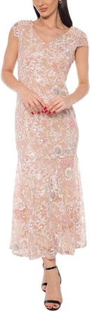 OLEG CASSINI Embellished Maxi Dress