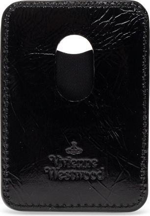 Vivienne Westwood Leather MagSafe Card Sleeve, Unisex, Black