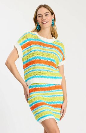 Tyler B&ouml;e Vero Cap Sleeve Stripe Sweater In Knit Stripes